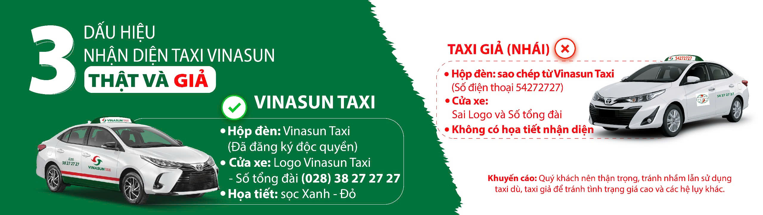 Cảnh báo Taxi dù - Taxi giả mạo tổng đài Vinasun