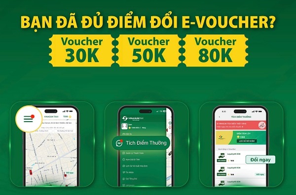 Quý khách đang có E-Voucher giảm giá lên đến 80.000đ trên Vinasun App