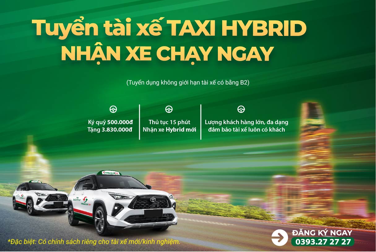 Tuyển tài xế Taxi Hybrid - Nhận xe chạy ngay