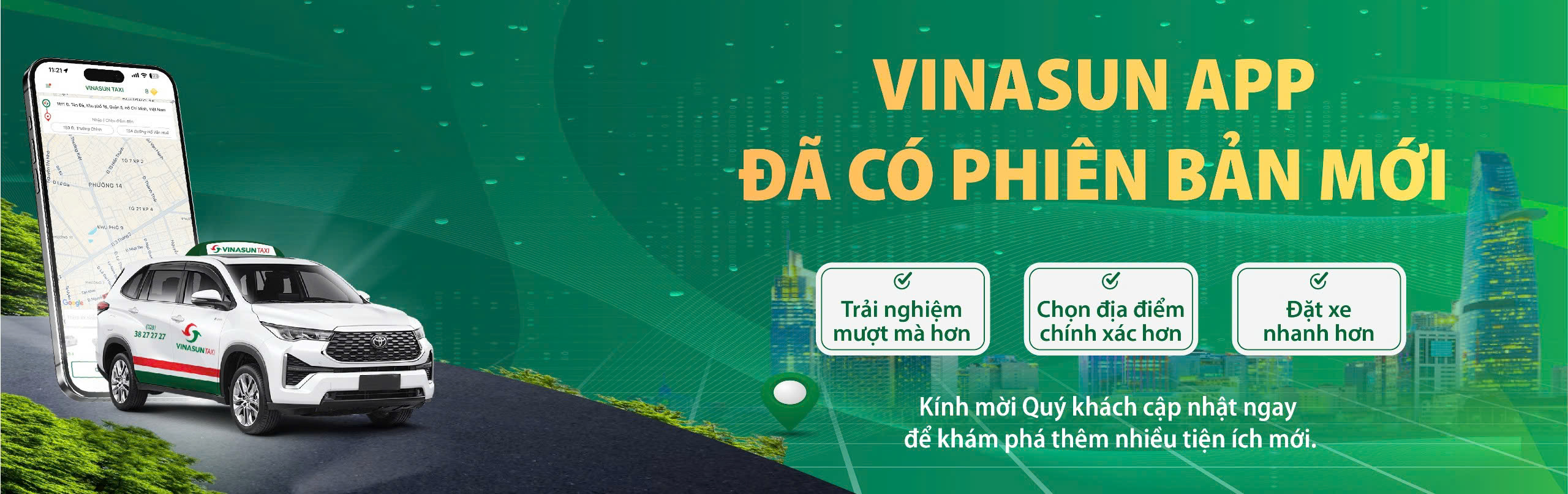 Vinasun App Phiên Bản Mới – Đặt Xe Nhanh Hơn, Chính Xác Hơn!